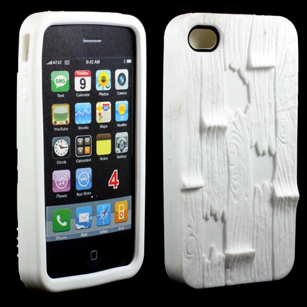 Wholesale iPhone 4 4S 3D Plank Case (White)